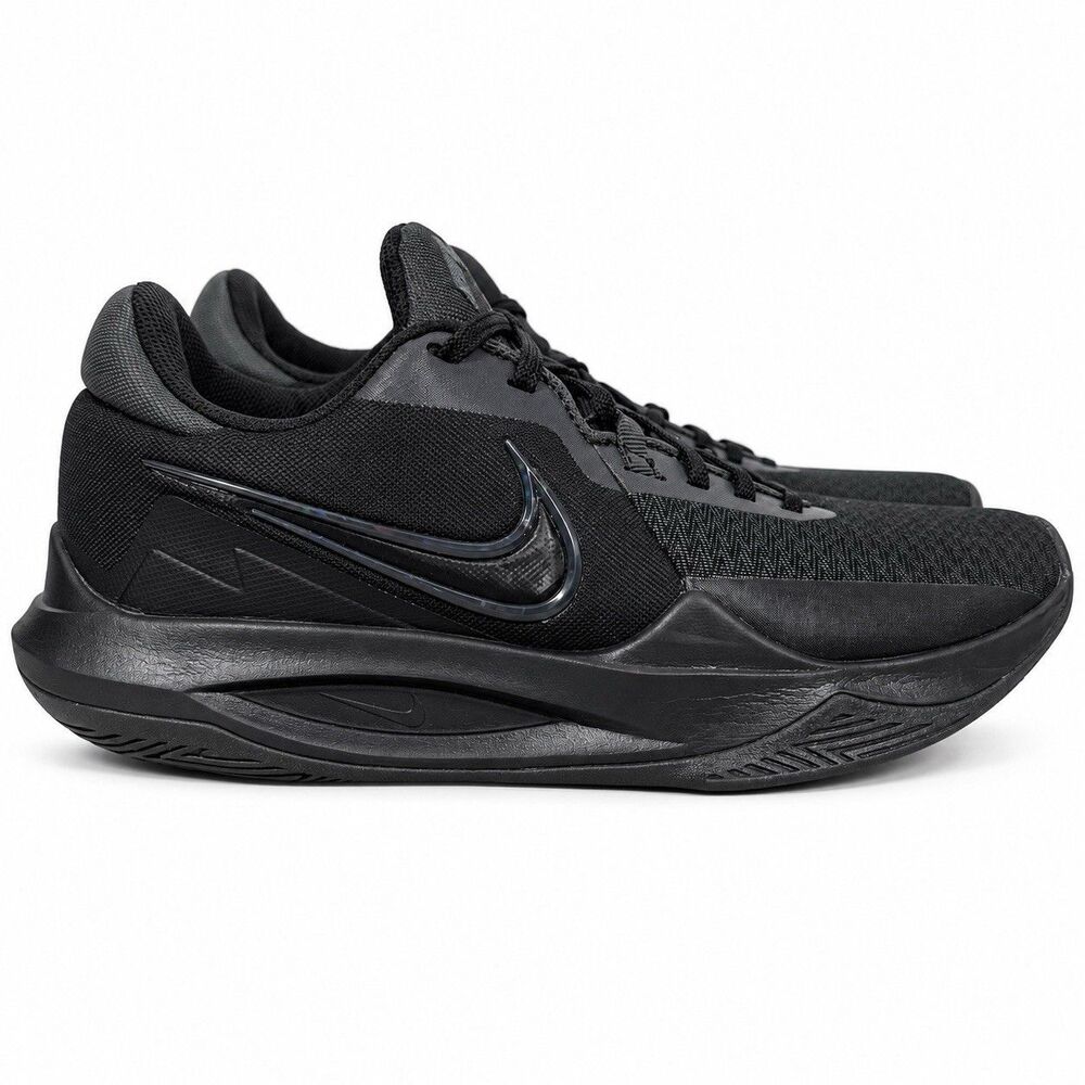 Nike Precision 6 Mens 9 Black Metallic Gold Basketball Shoes DD9535-005